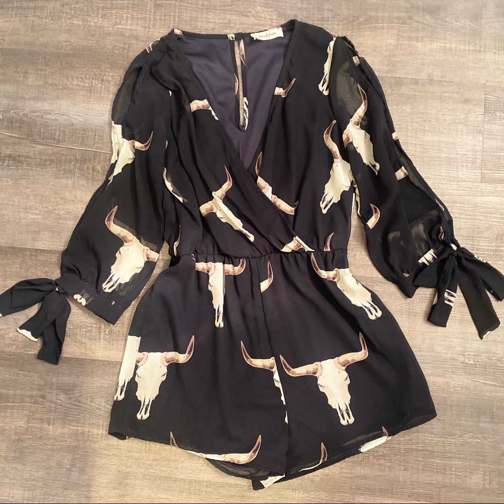 Peach Love Skull Romper